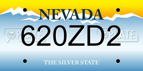620ZD2 Nevada License Plate