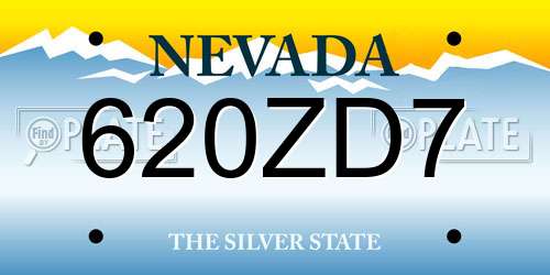 620ZD7 Nevada License Plate