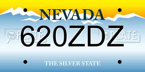 620ZDZ Nevada License Plate