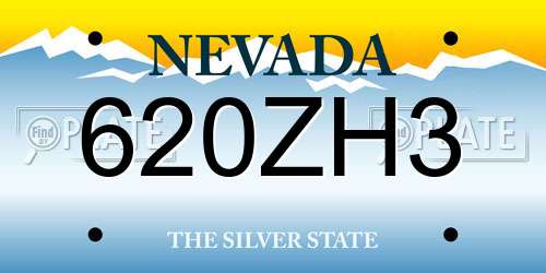 620ZH3 Nevada License Plate