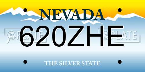 620ZHE Nevada License Plate