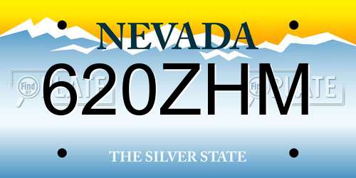 620ZHM Nevada License Plate