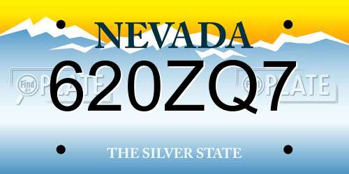 620ZQ7 Nevada License Plate