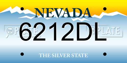 6212DL Nevada License Plate