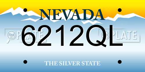 6212QL Nevada License Plate