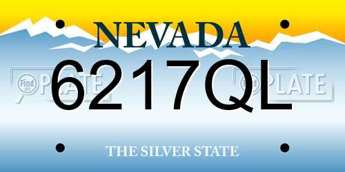6217QL Nevada License Plate