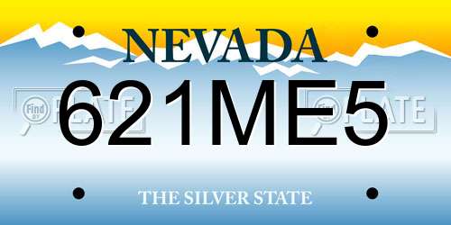 621ME5 Nevada License Plate