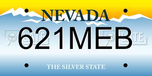 621MEB Nevada License Plate