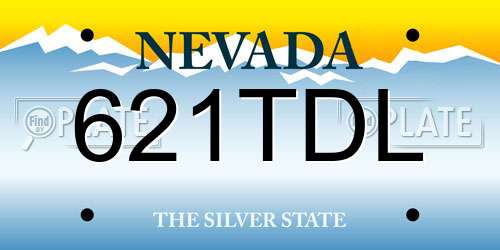 621TDL Nevada License Plate