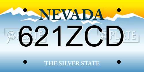621ZCD Nevada License Plate