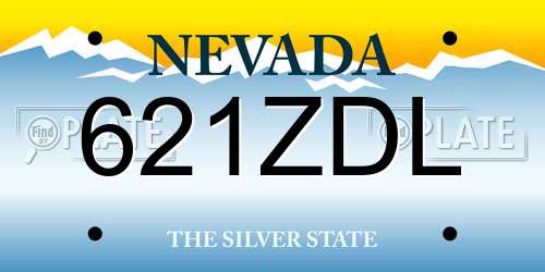 621ZDL Nevada License Plate