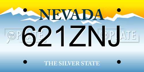 621ZNJ Nevada License Plate