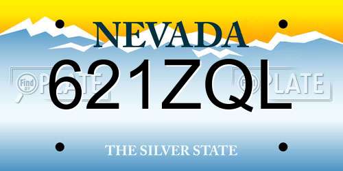 621ZQL Nevada License Plate