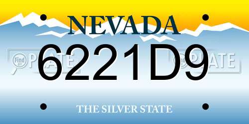 6221D9 Nevada License Plate
