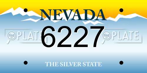 6227 Nevada License Plate