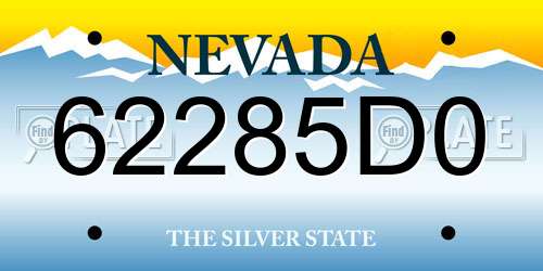62285D0 Nevada License Plate