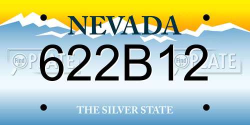 622B12 Nevada License Plate