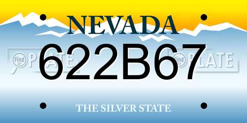 622B67 Nevada License Plate