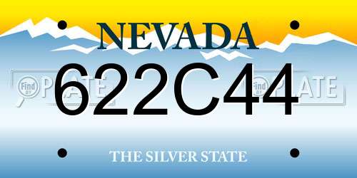 622C44 Nevada License Plate