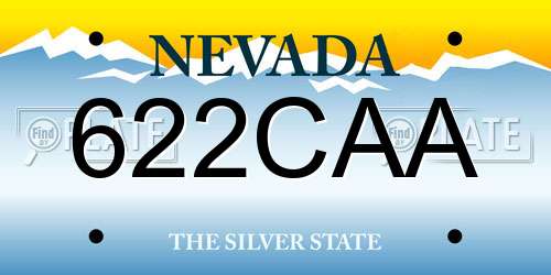 622CAA Nevada License Plate