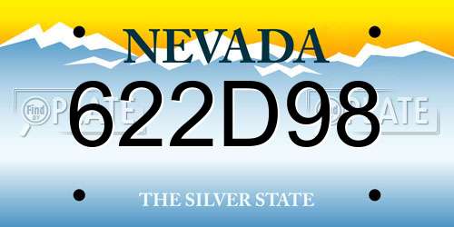 622D98 Nevada License Plate