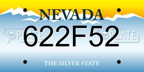 622F52 Nevada License Plate