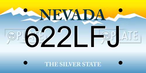 622LFJ Nevada License Plate