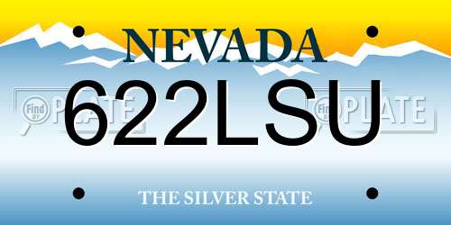 622LSU Nevada License Plate