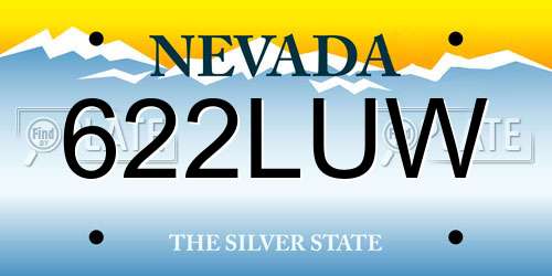 622LUW Nevada License Plate