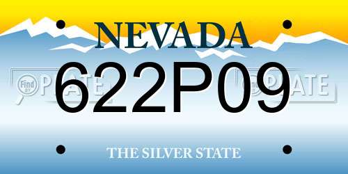 622P09 Nevada License Plate