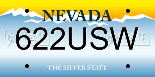 622USW Nevada License Plate