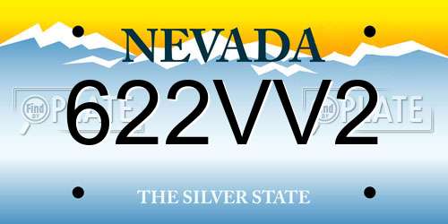 622VV2 Nevada License Plate