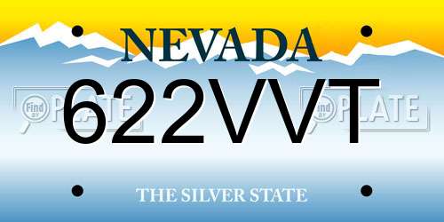 622VVT Nevada License Plate
