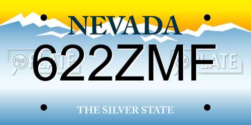 622ZMF Nevada License Plate