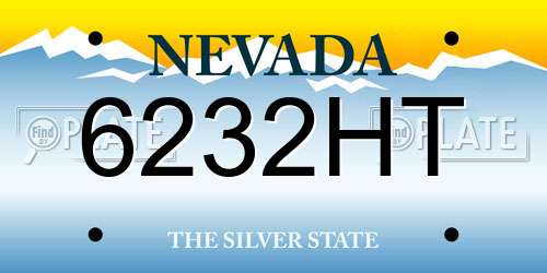 6232HT Nevada License Plate