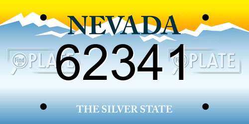 62341 Nevada License Plate