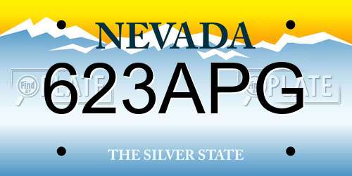 623APG Nevada License Plate