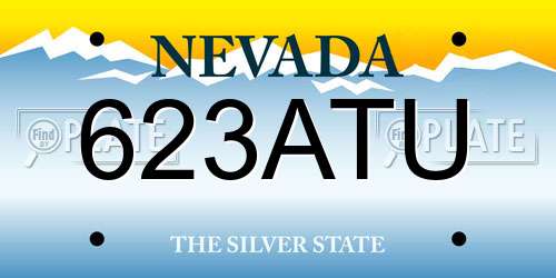 623ATU Nevada License Plate