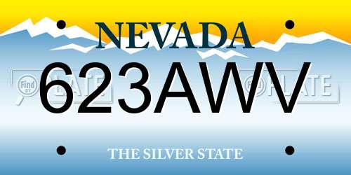 623AWV Nevada License Plate