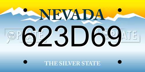 623D69 Nevada License Plate