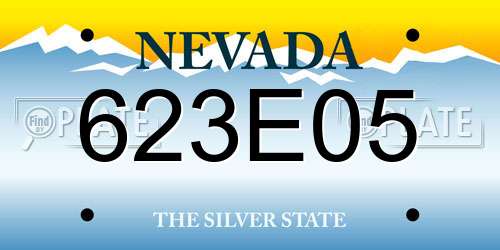 623E05 Nevada License Plate