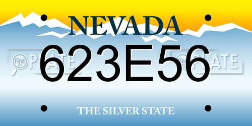 623E56 Nevada License Plate