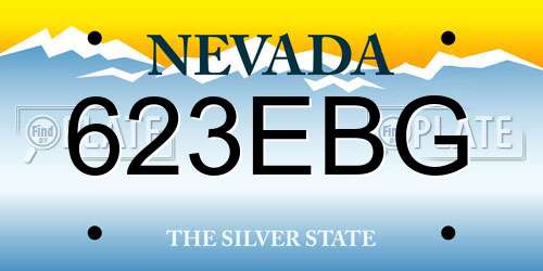 623EBG Nevada License Plate