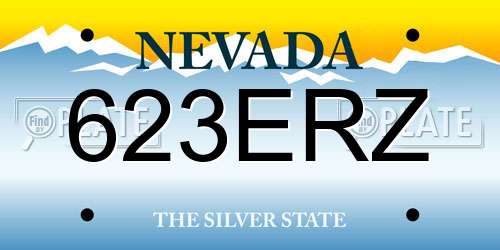 623ERZ Nevada License Plate