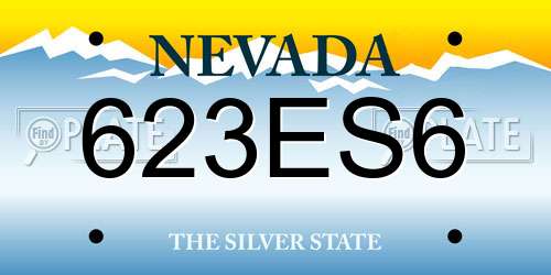 623ES6 Nevada License Plate