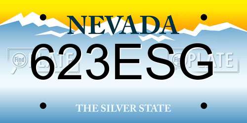 623ESG Nevada License Plate
