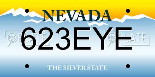 623EYE Nevada License Plate