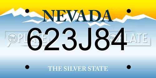 623J84 Nevada License Plate