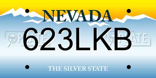 623LKB Nevada License Plate