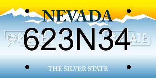 623N34 Nevada License Plate